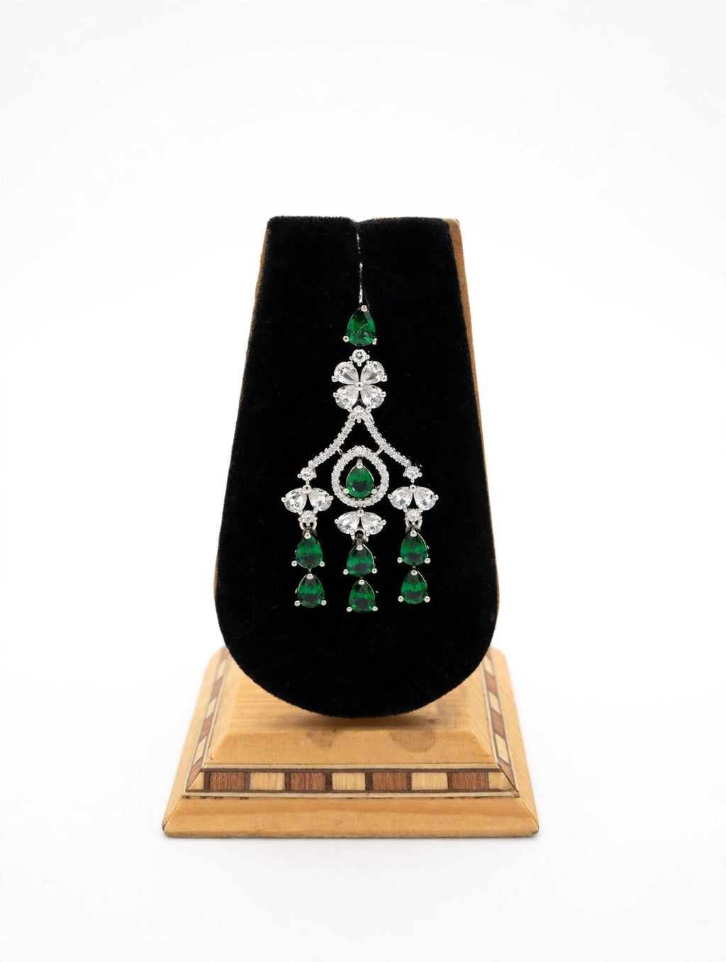 Emerald Green American Diamond Choker Set - Premium AD Necklace with Earrings